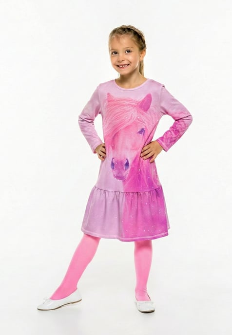 "Pink Horse" Langarmkleid - Image 3