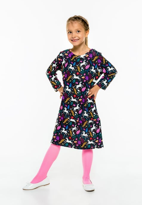 "Folk Unicorn" Langarmkleid - Image 2