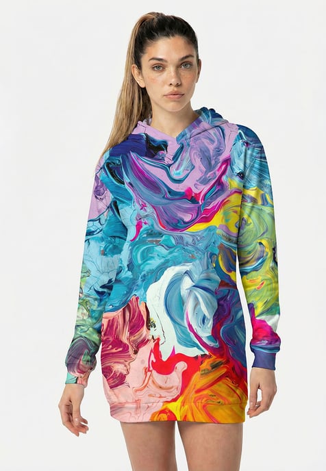 "Paintjob" Oversize Hoodie-Kleid - Image 2