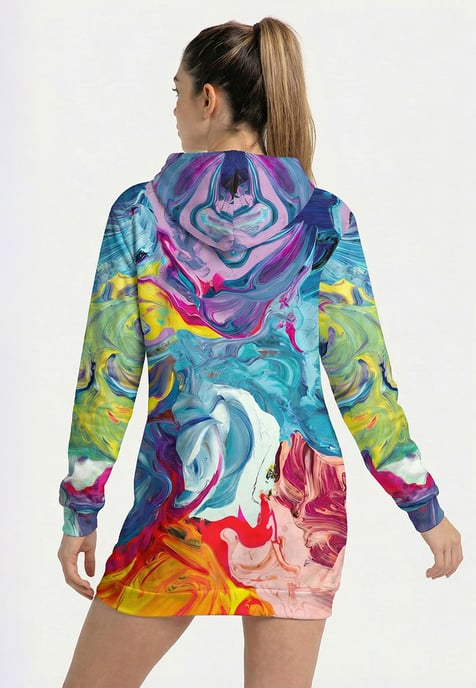 "Paintjob" Oversize Hoodie-Kleid - Image 3