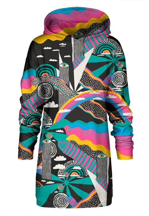 "Rainbow Landscape" Oversize Hoodie-Kleid - Image 1