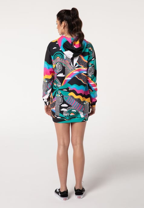 "Rainbow Landscape" Oversize Hoodie-Kleid - Image 3