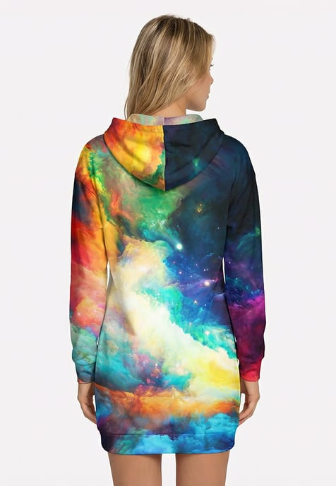 "Colorful Space" Oversize Hoodie-Kleid - Image 3
