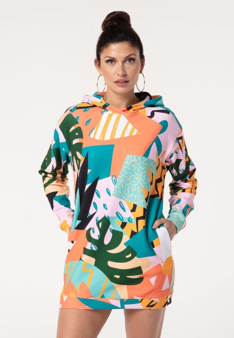 "Tropical Abstract" Oversize Hoodie-Kleid - Image 2