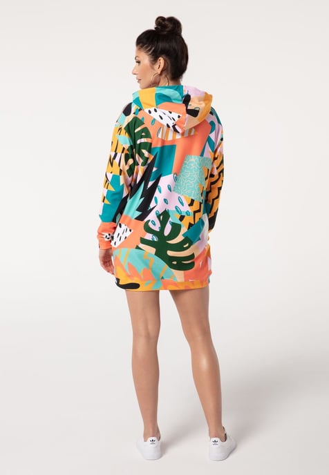 "Tropical Abstract" Oversize Hoodie-Kleid - Image 3