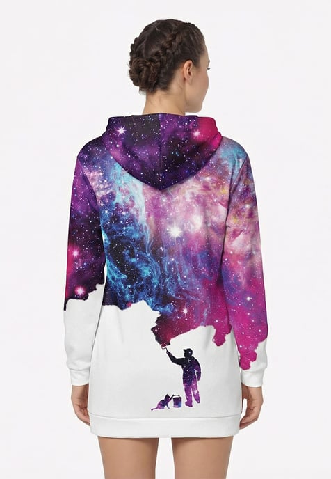 "Galaxy Painter" Oversize Hoodie-Kleid - Image 3