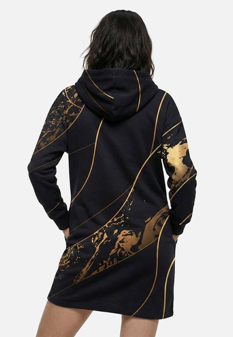 "Black and Gold" Oversize Hoodie-Kleid - Image 3