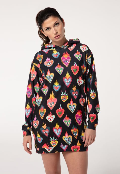 "Mexican Hearts" Oversize Hoodie-Kleid - Image 2