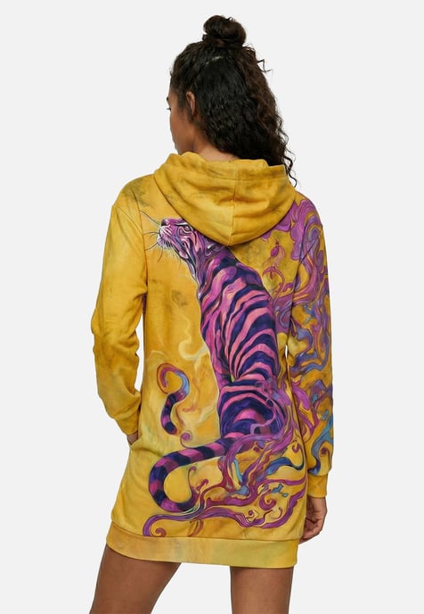 "Whisper of the Tiger" Oversize Hoodie-Kleid - Image 3