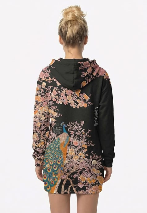 "Ornate Avian" Oversize Hoodie-Kleid - Image 3