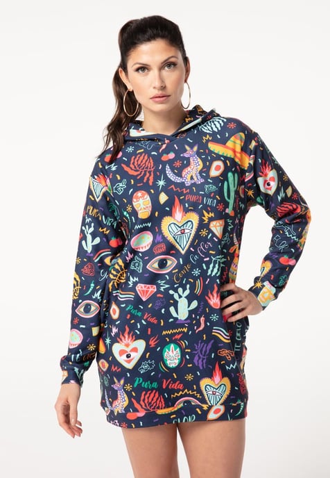 "Colorful Mexico" Oversize Hoodie-Kleid - Image 2