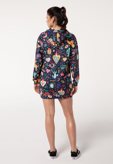 "Colorful Mexico" Oversize Hoodie-Kleid - Image 3