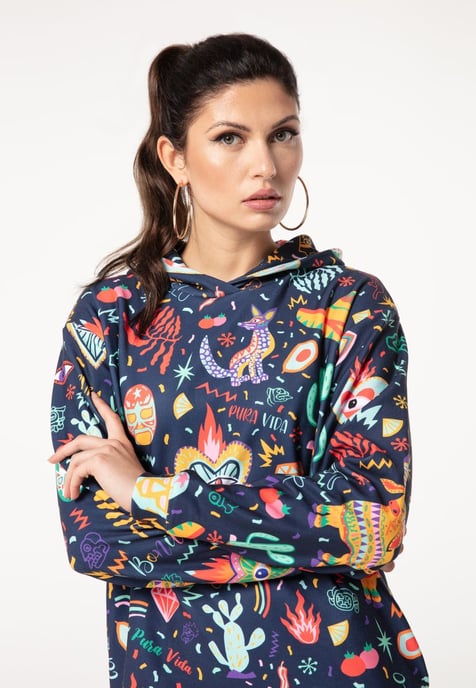 "Colorful Mexico" Oversize Hoodie-Kleid - Image 4