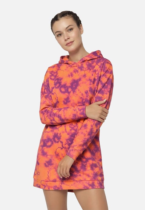 "Orange Tie Dye" Oversize Hoodie-Kleid - Image 2