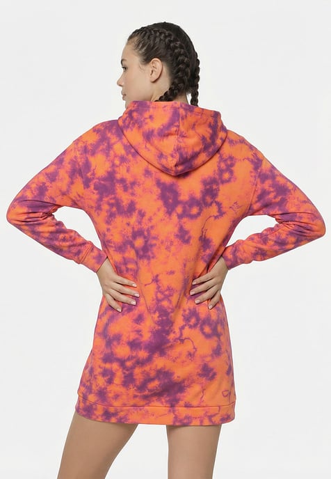 "Orange Tie Dye" Oversize Hoodie-Kleid - Image 3
