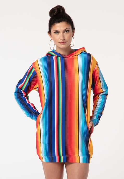 "Mexican Stripes" Oversize Hoodie-Kleid - Image 2
