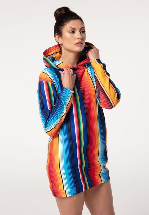 "Mexican Stripes" Oversize Hoodie-Kleid - Image 4