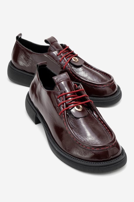 Band Leder Schnürung Loafer Damen - Image 1