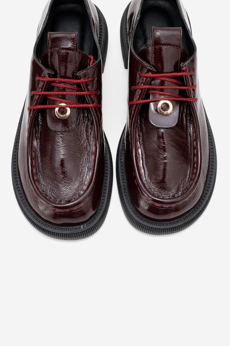 Band Leder Schnürung Loafer Damen - Image 3