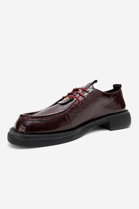 Band Leder Schnürung Loafer Damen - Image 4