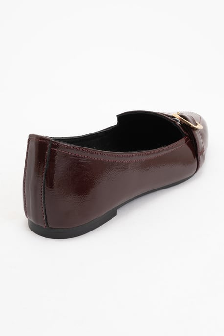 Zarina Spitze Zehenpartie Leder Flache Schuhe Damen - Image 3