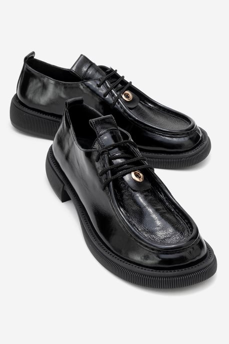 Band Leder Schnürung Loafer Damen - Image 1