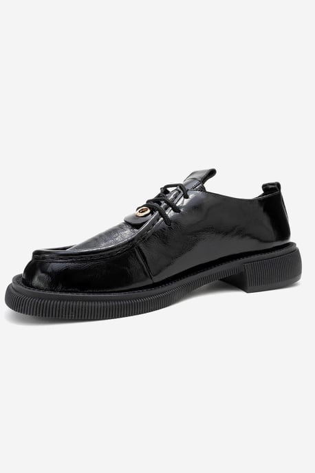 Band Leder Schnürung Loafer Damen - Image 4