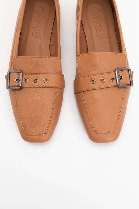 Noir Leder Flach Loafer Damen - Image 2