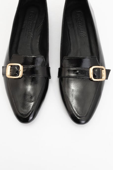 Zarina Spitze Zehenpartie Leder Flache Schuhe Damen - Image 5
