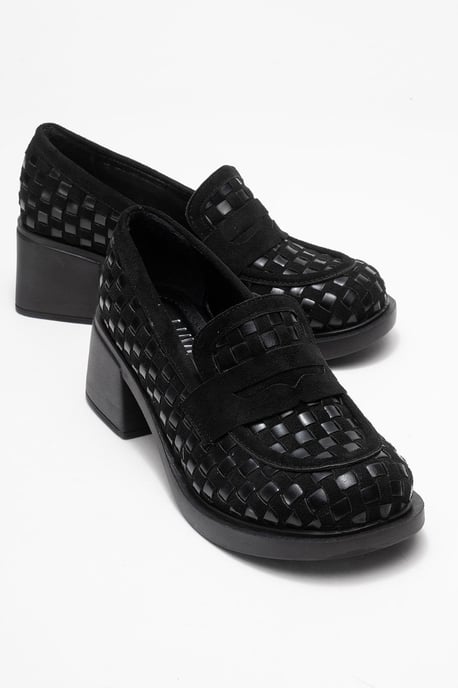 Prologue Marlon gewebte Loafer mit Blockabsatz - Schwarz - Image 2
