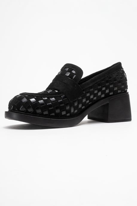 Prologue Marlon gewebte Loafer mit Blockabsatz - Schwarz - Image 4