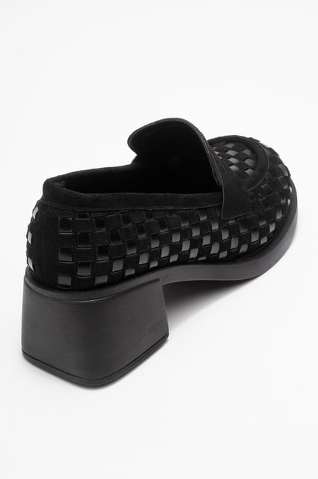 Prologue Marlon gewebte Loafer mit Blockabsatz - Schwarz - Image 5