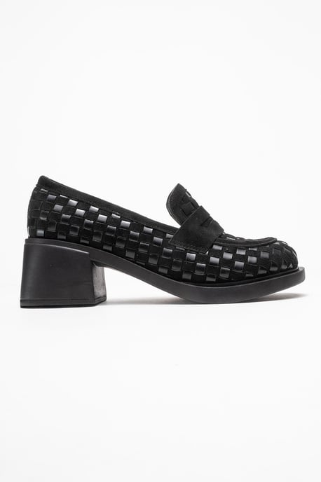 Prologue Marlon gewebte Loafer mit Blockabsatz - Schwarz - Image 6