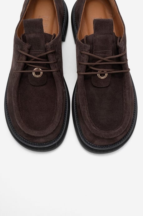 Band Leder Schnürung Loafer Damen - Image 3