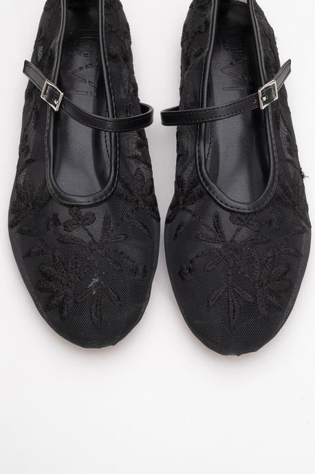 Juny Mesh Blumen Stickerei Ballerina - Image 2
