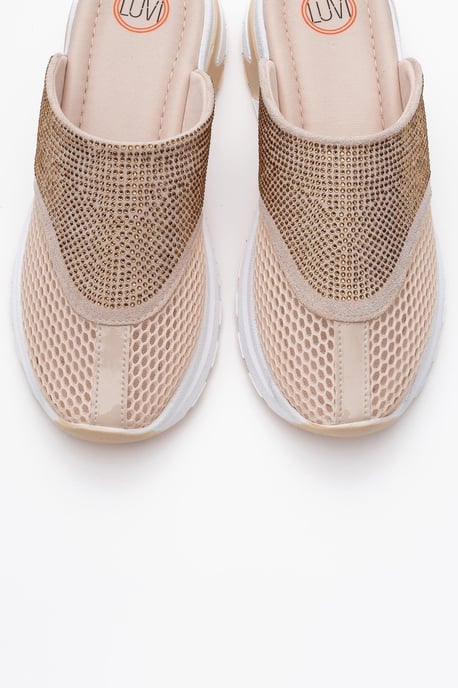 GLEA Mesh Strass Pantoletten Damen - Image 3