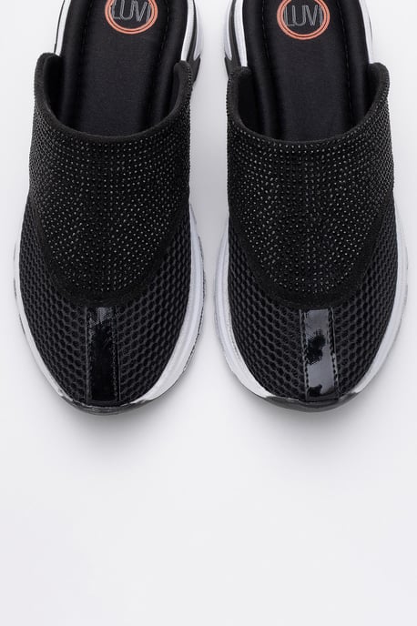 GLEA Mesh Strass Pantoletten Damen - Image 2