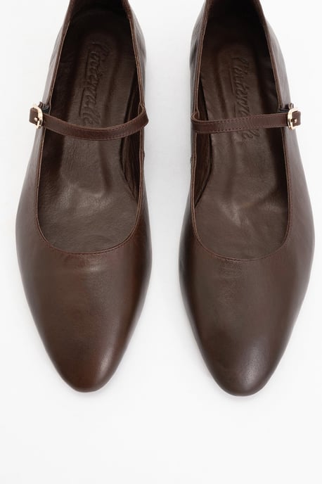 Lara Leder Mary Jane Flache Schuhe - Image 5