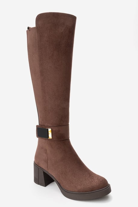 Moreni Elastischer Stiefel mit Schnalle, Blockabsatz & kniehohem Schaft - Image 2