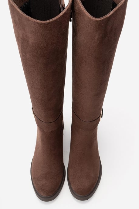 Moreni Elastischer Stiefel mit Schnalle, Blockabsatz & kniehohem Schaft - Image 3