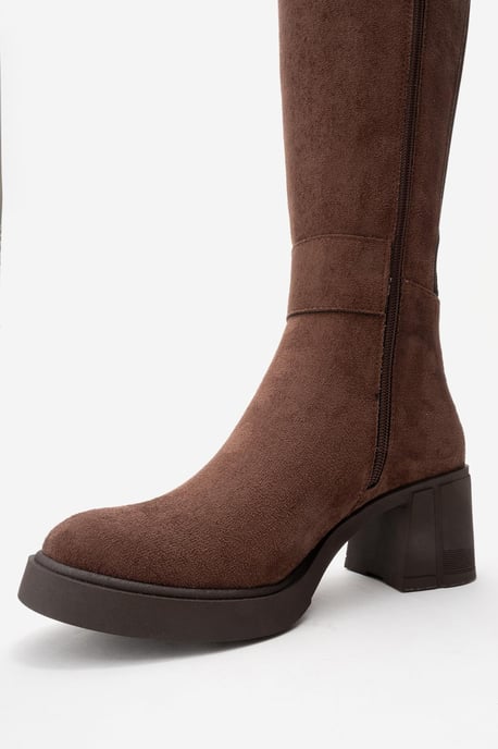 Moreni Elastischer Stiefel mit Schnalle, Blockabsatz & kniehohem Schaft - Image 4