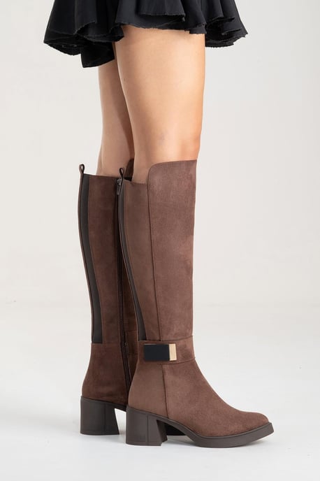 Moreni Elastischer Stiefel mit Schnalle, Blockabsatz & kniehohem Schaft - Image 6