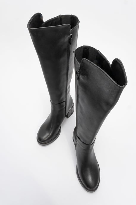 Moreni Elastischer Stiefel mit Schnalle, Blockabsatz & kniehohem Schaft - Image 2