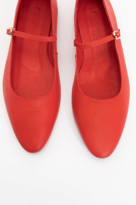 Lara Leder Mary Jane Flache Schuhe - Image 5
