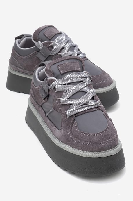Riven Leder Plateau Turnschuh Damen - Image 2