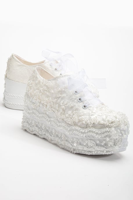 Florette Lace Bridal Platform Turnschuhe - Image 3