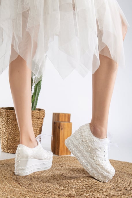 Florette Lace Bridal Platform Turnschuhe - Image 5