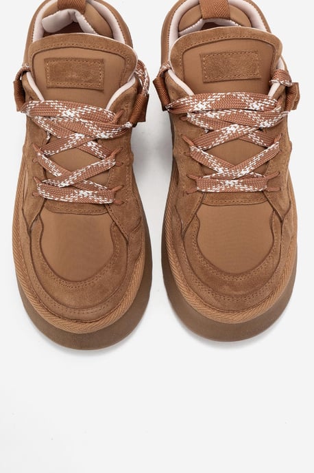 Riven Leder Plateau Turnschuh Damen - Image 3