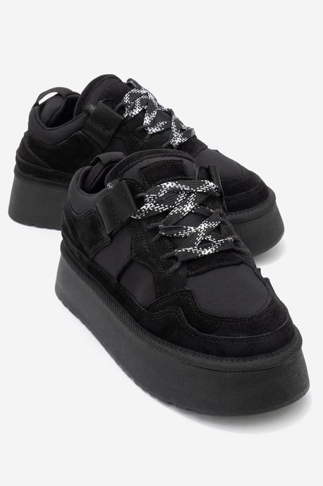 Riven Leder Plateau Turnschuh Damen - Image 2