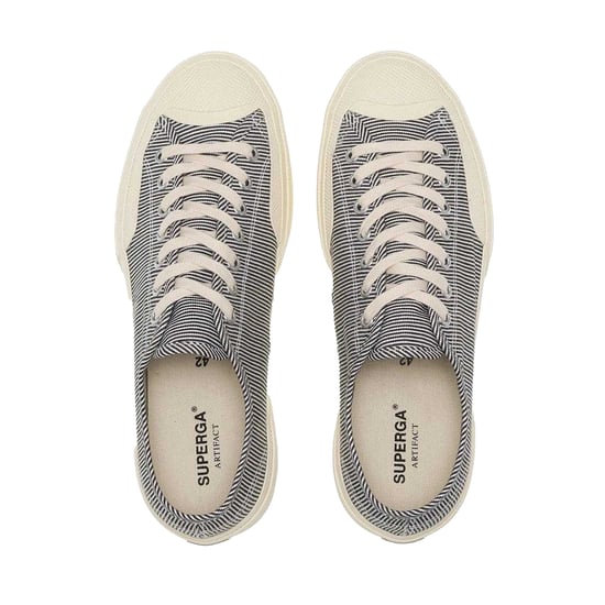Superga - "2432 Works" gestreift Sneaker für Herren/Damen Unisex (Blau/Weiß) - Image 3